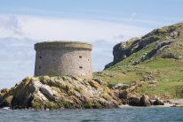 martello tower on Irelands's eye, dublin, ireland
